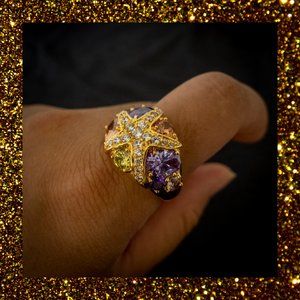 Colorful Starfish Ring Costume Jewelry Size 10